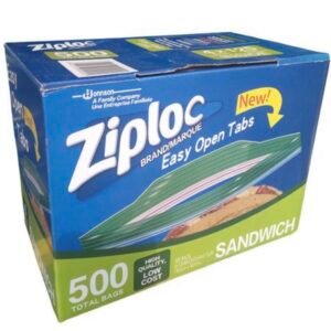 Ziploc Sandwich Storage Bags – Easy Open Tabs (500 Bags)